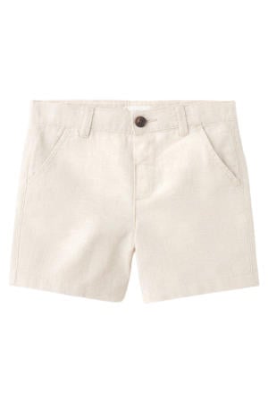 chino short met linnen beige