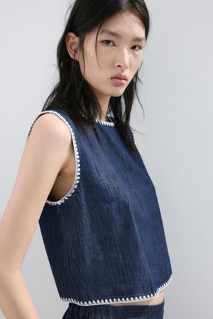 top dark blue denim