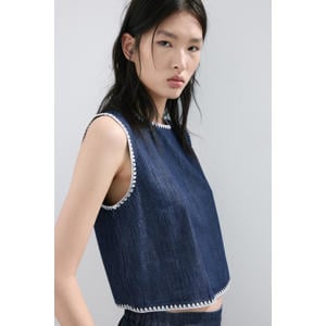 top dark blue denim