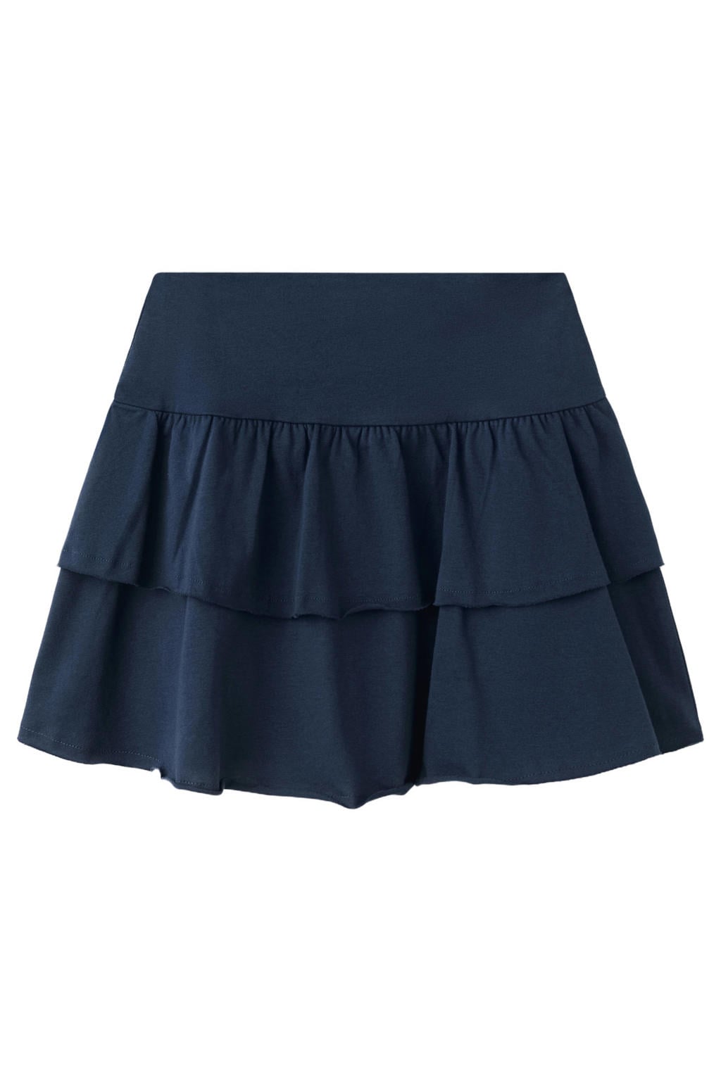 Donkerblauwe meisjes Mango Kids strokenrok voorzien van elastische tailleband