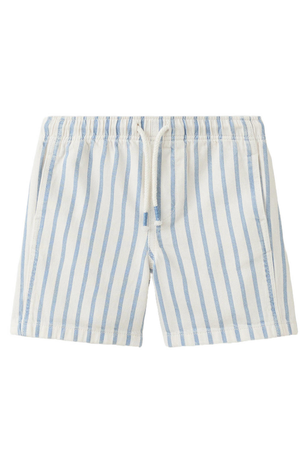 Lichtblauw en witte jongens Mango Kids gestreepte van katoen met elastische tailleband met koord