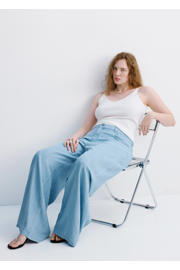 thumbnail: Mango wide leg jeans light blue denim