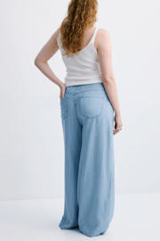 thumbnail: Mango wide leg jeans light blue denim