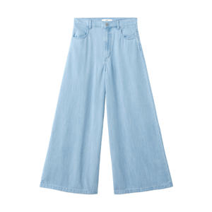 wide leg jeans light blue denim