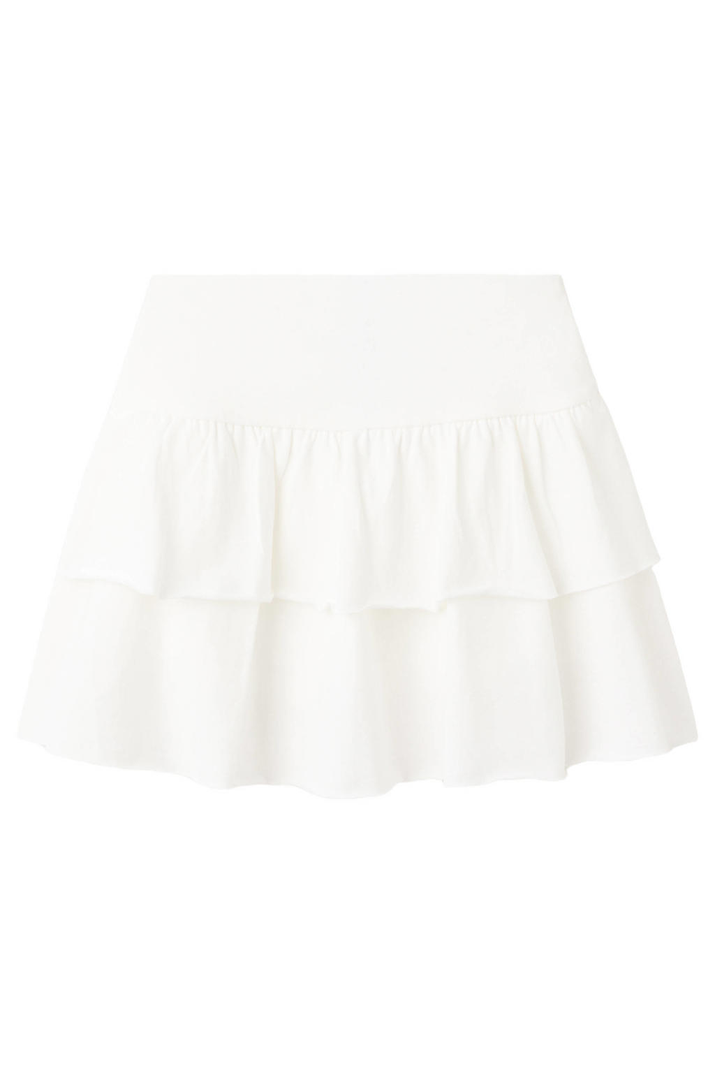 Witte meisjes Mango Kids strokenrok voorzien van elastische tailleband