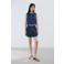 Mango straight regular waist casual short dark blue denim