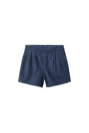 thumbnail: Mango straight regular waist casual short dark blue denim