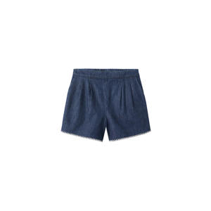 straight regular waist casual short dark blue denim