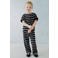 Mango Kids gestreept T-shirt fijn gebreid donkerblauw
