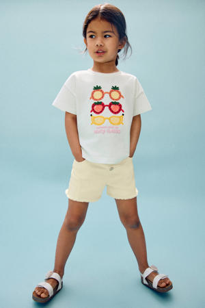 denim short geel