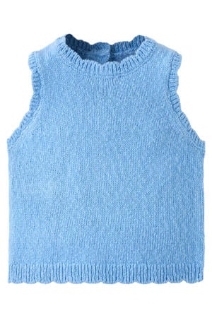 mouwloze top blauw