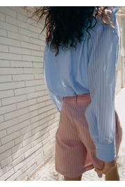 thumbnail: Mango blouse met krijtstreep lichtblauw