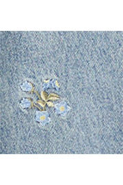 thumbnail: Mango low waist gebloemde straight leg jeans medium blue denim