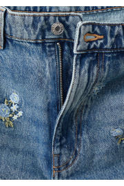 thumbnail: Mango low waist gebloemde straight leg jeans medium blue denim