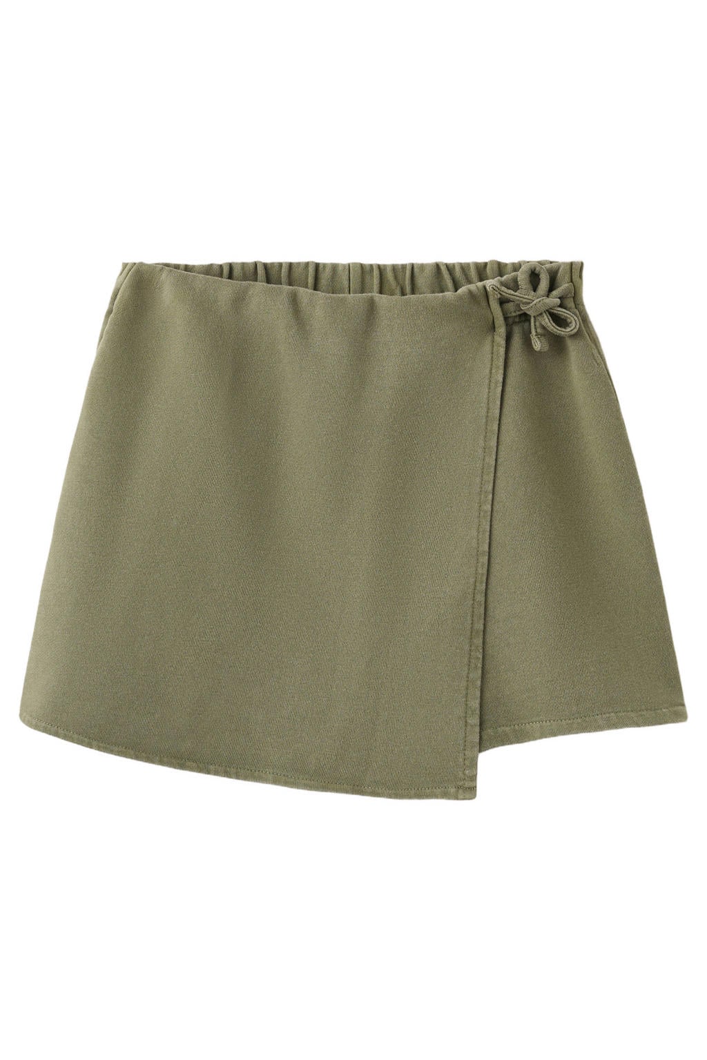 Kakikleurige meisjes Mango Kids skort van katoen met striksluiting en effen