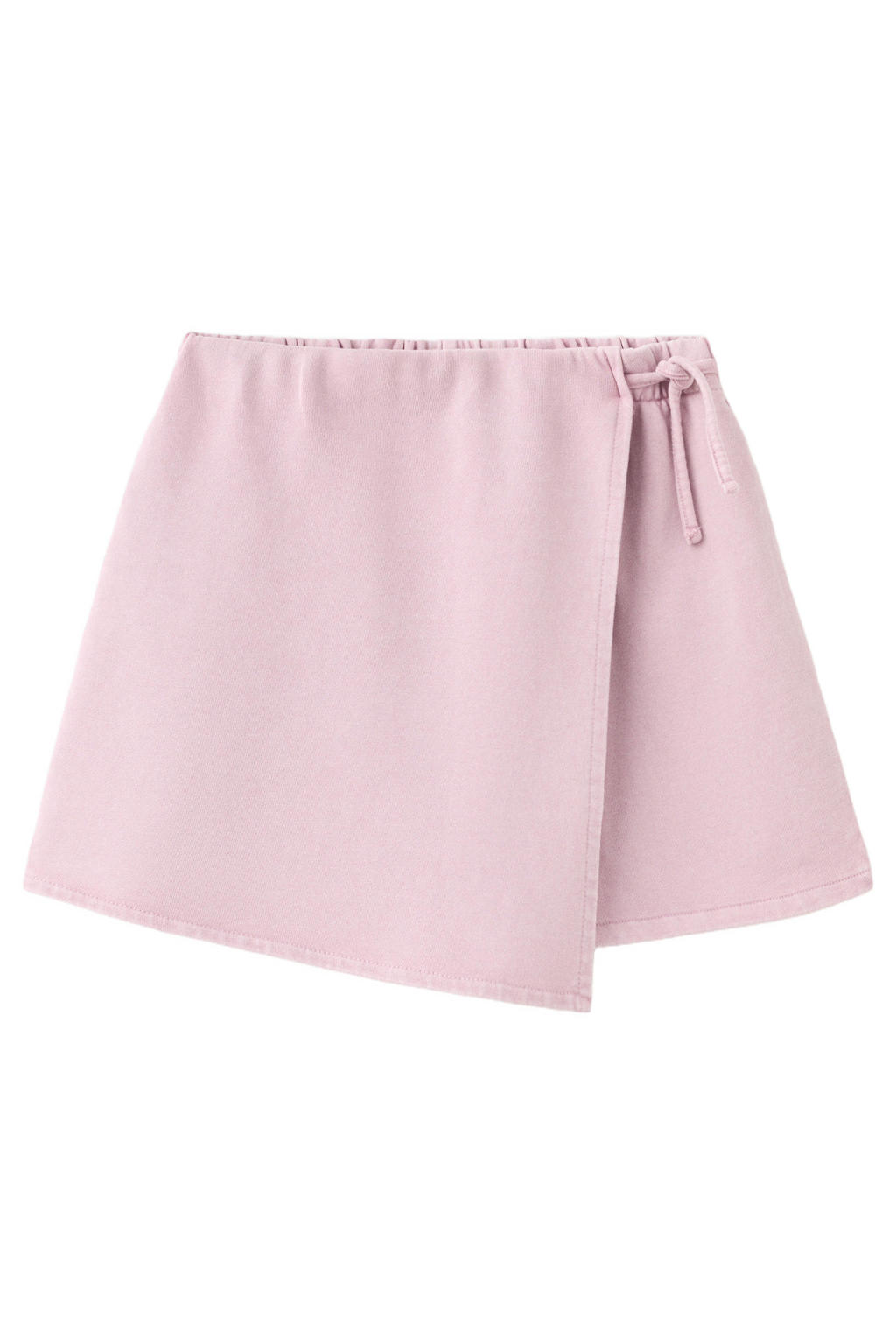 Lichtroze meisjes Mango Kids skort van katoen met striksluiting en effen