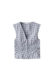 thumbnail: Mango geruit top blauw