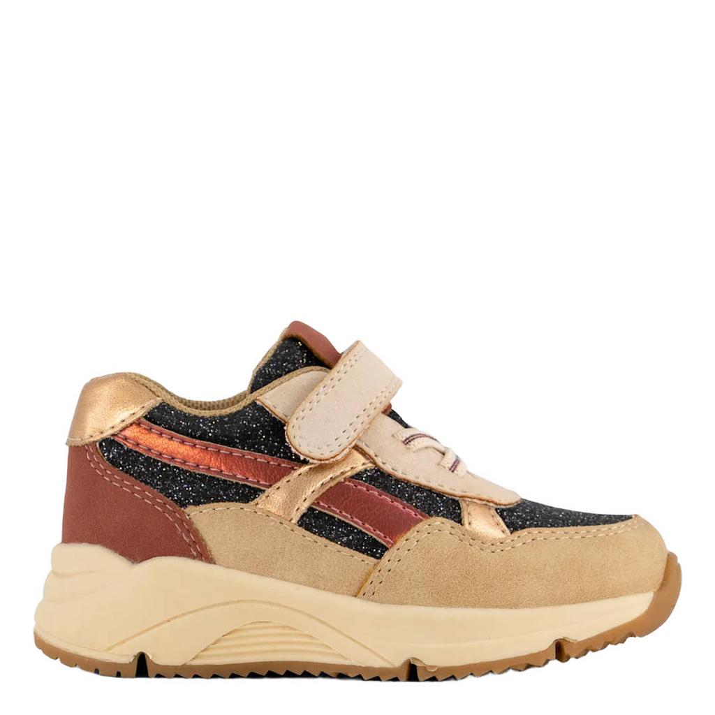 Beige meisjes Graceland chunky imitatieleren sneakers - van textiel/synthetisch met elastische veter- met klittenbandsluiting