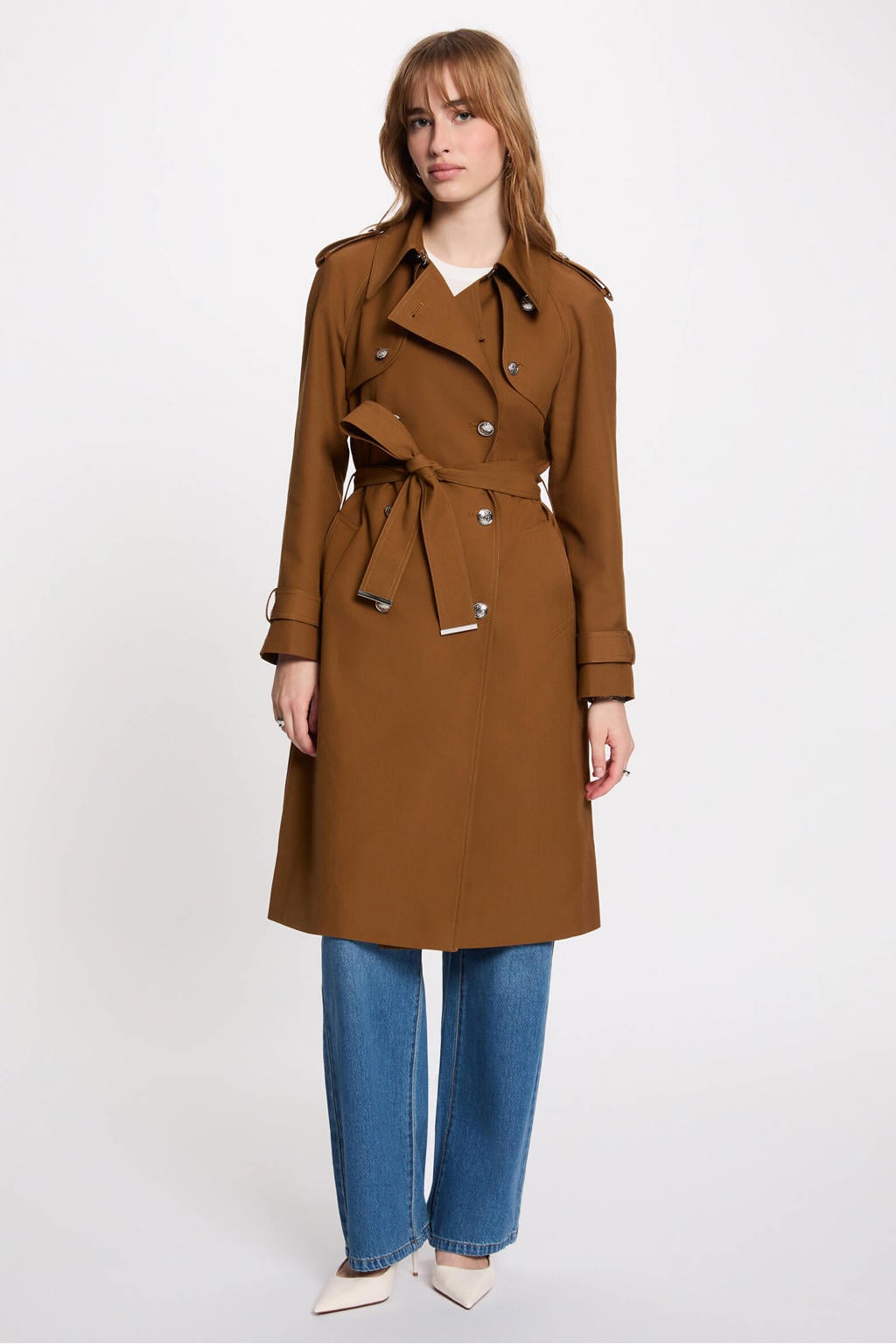 Morgan trenchcoat met ceintuur - cognac
