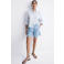 Mango straight regular waist bermuda short medium blue denim