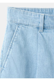 thumbnail: Mango straight regular waist bermuda short medium blue denim