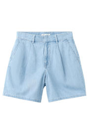 thumbnail: Mango straight regular waist bermuda short medium blue denim