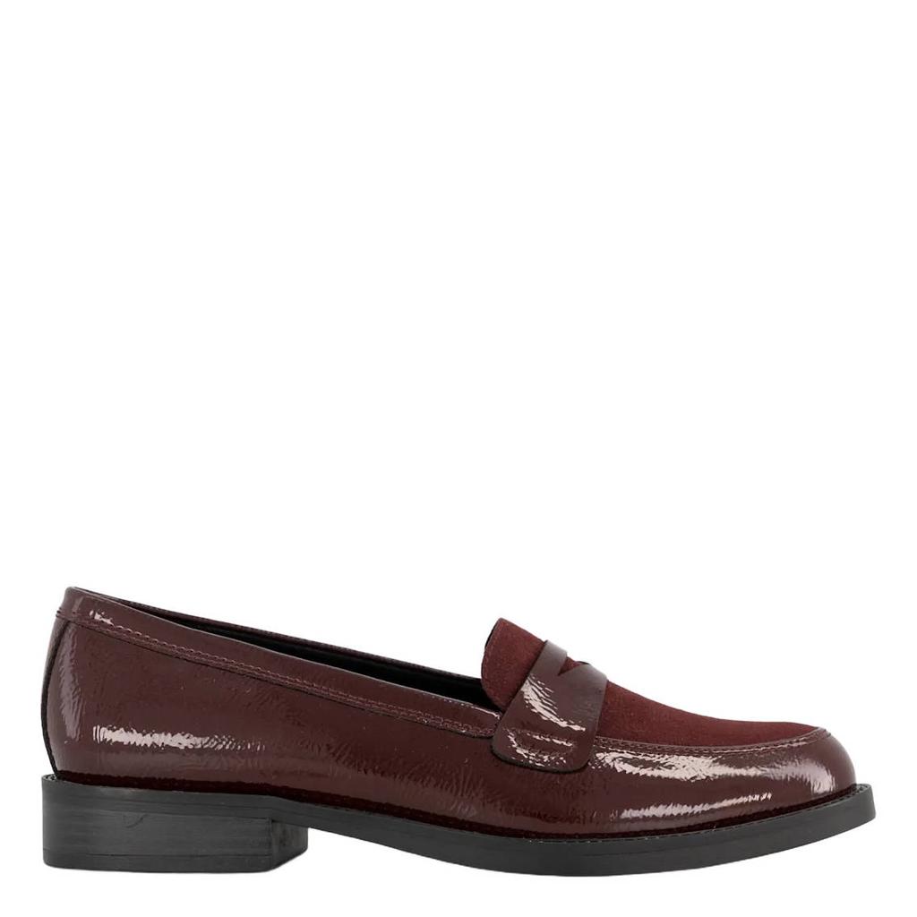 Bordeaux dames Graceland lakleren loafers -