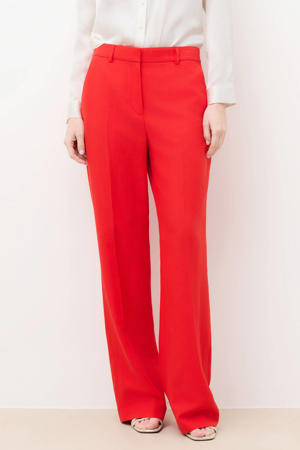 wide leg regular waist broek rood