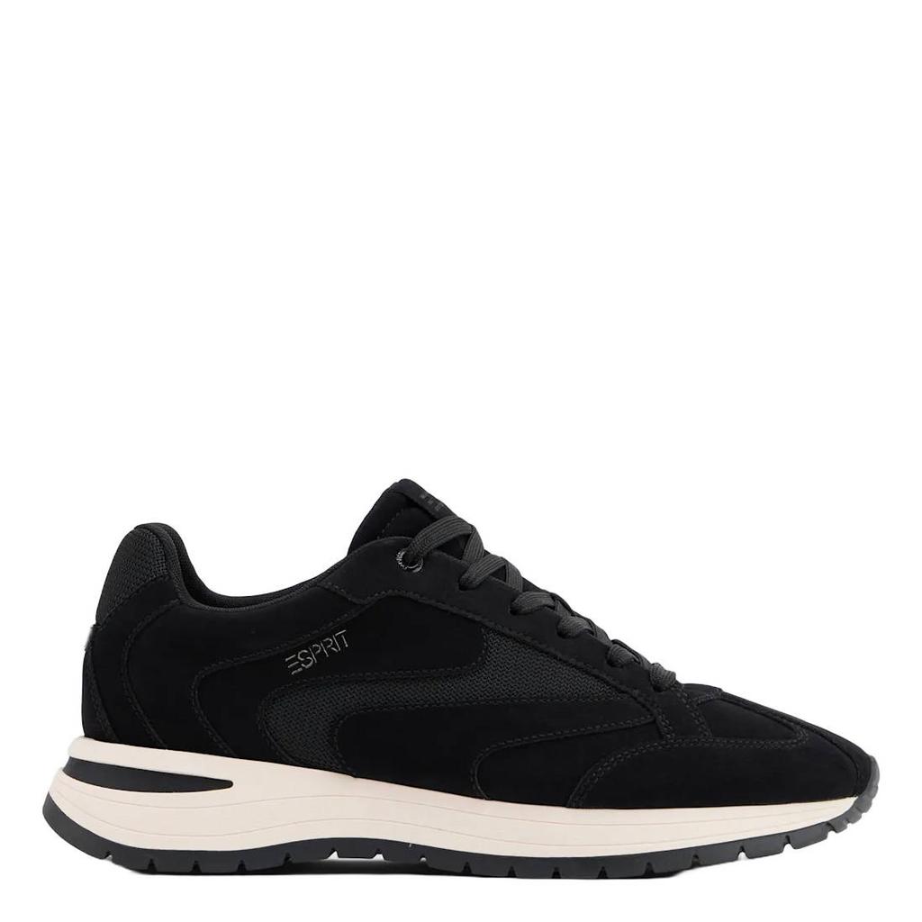 Zwarte dames ESPRIT suèdelook sneakers - met veters