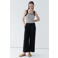Caroll wide leg high waist casual broek met linnen