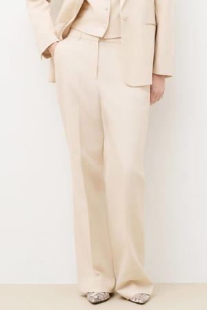 wide leg low waist broek crème