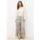 Caroll wide leg regular waist gebloemde broek ecru
