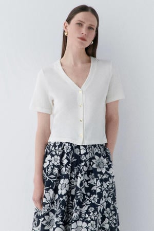 gebreid vest ecru
