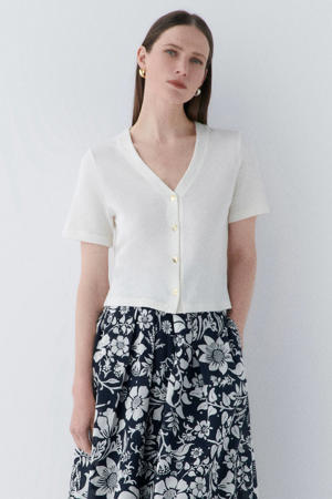 gebreid vest ecru