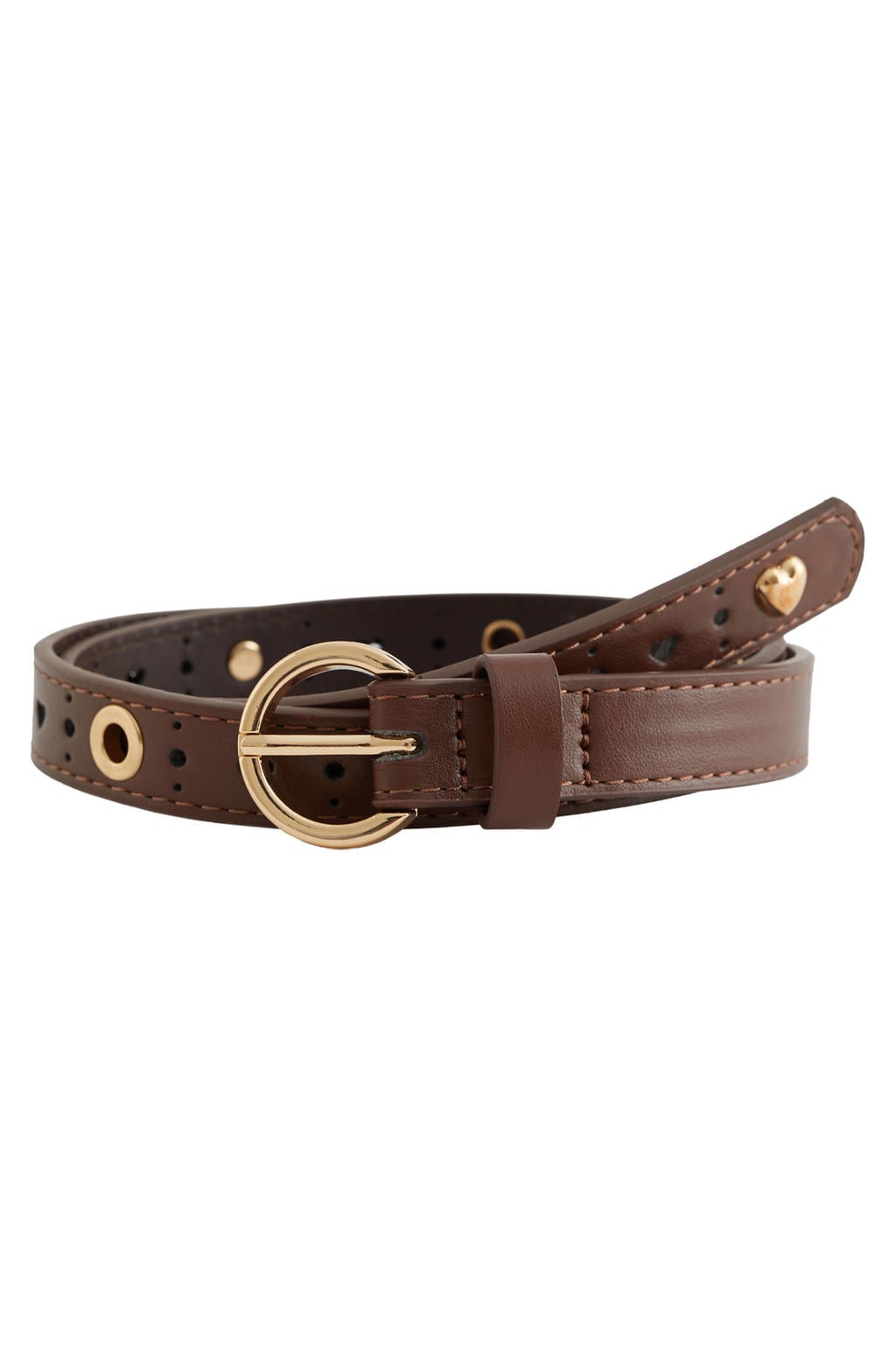 WE Fashion riem met studs - bruin