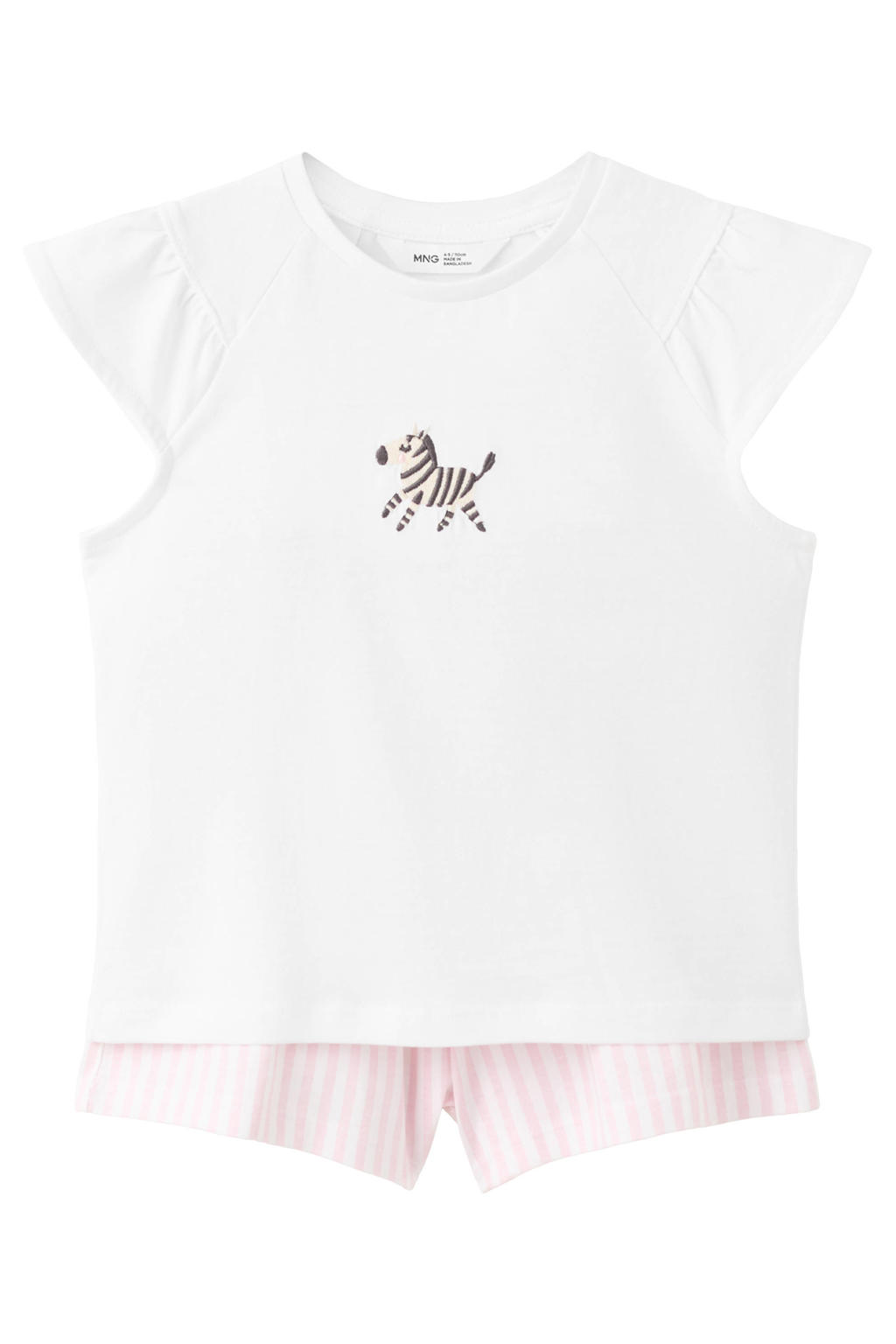 Mango Kids shortama wit/roze