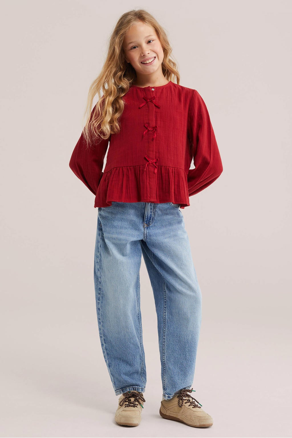 WE Fashion blouse met ruches - rood