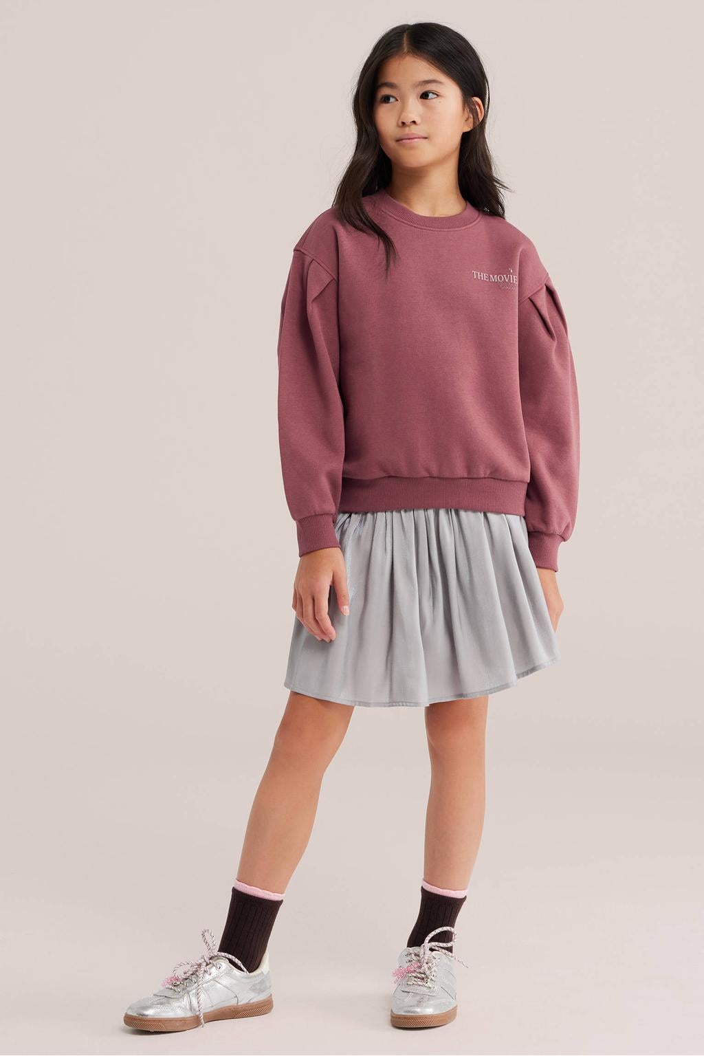 WE Fashion sweater met backprint - mauve