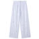 Mango wide leg regular waist broek met krijtstreep lichtblauw