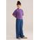 WE Fashion Blue Ridge denim loose fit broek - donkerblauw
