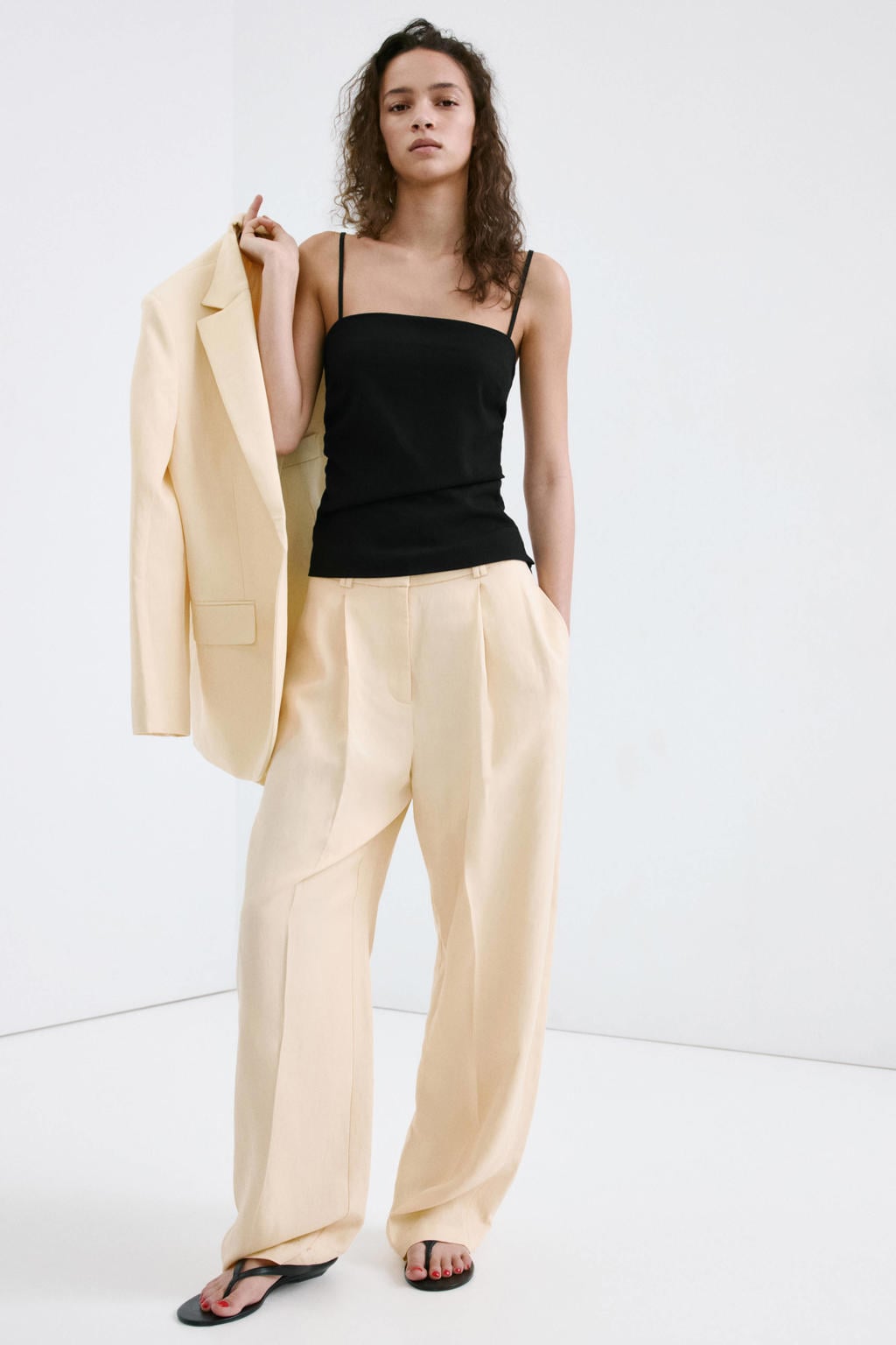 Zwarte dames Mango top van viscose met effen en vierkante hals