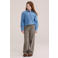 WE Fashion loose fit casual geruite broek - bruin