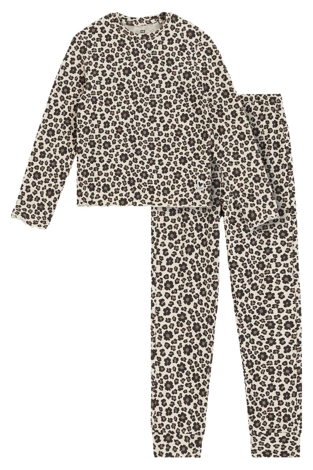 WE Fashion pyjama met panterprint - beige/bruin