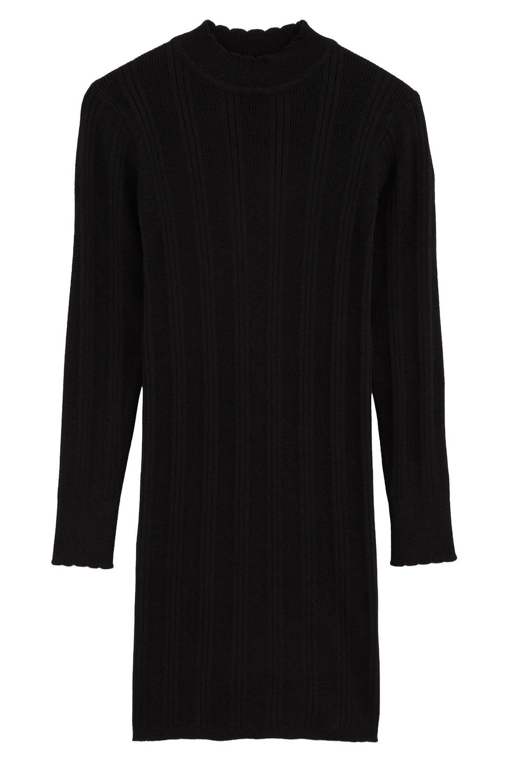 WE Fashion gebreide bodycon midi jurk - zwart