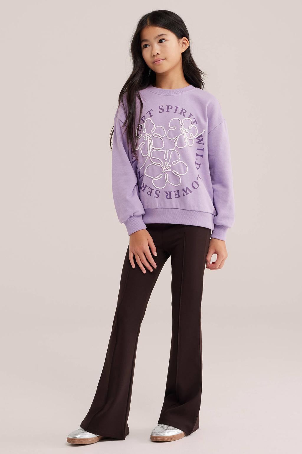 WE Fashion sweater met backprint - lila
