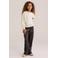 WE Fashion sweater met split en tekst - beige