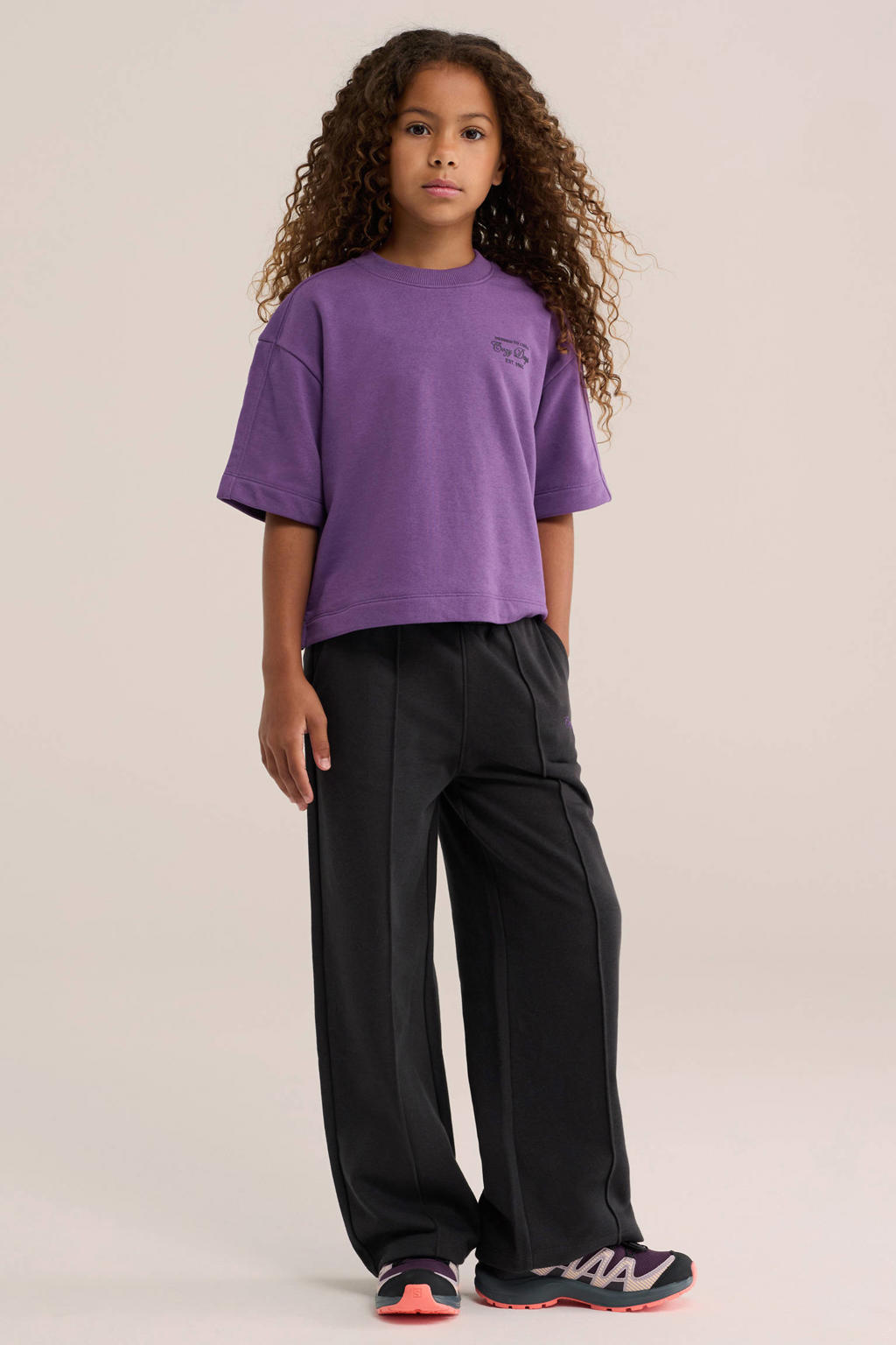 WE Fashion wide leg sweatpants - antraciet