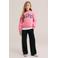 WE Fashion sweater met tekst - roze