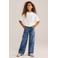 WE Fashion Blue Ridge wide leg jeans met strass-steentjes en print - mediumblauw