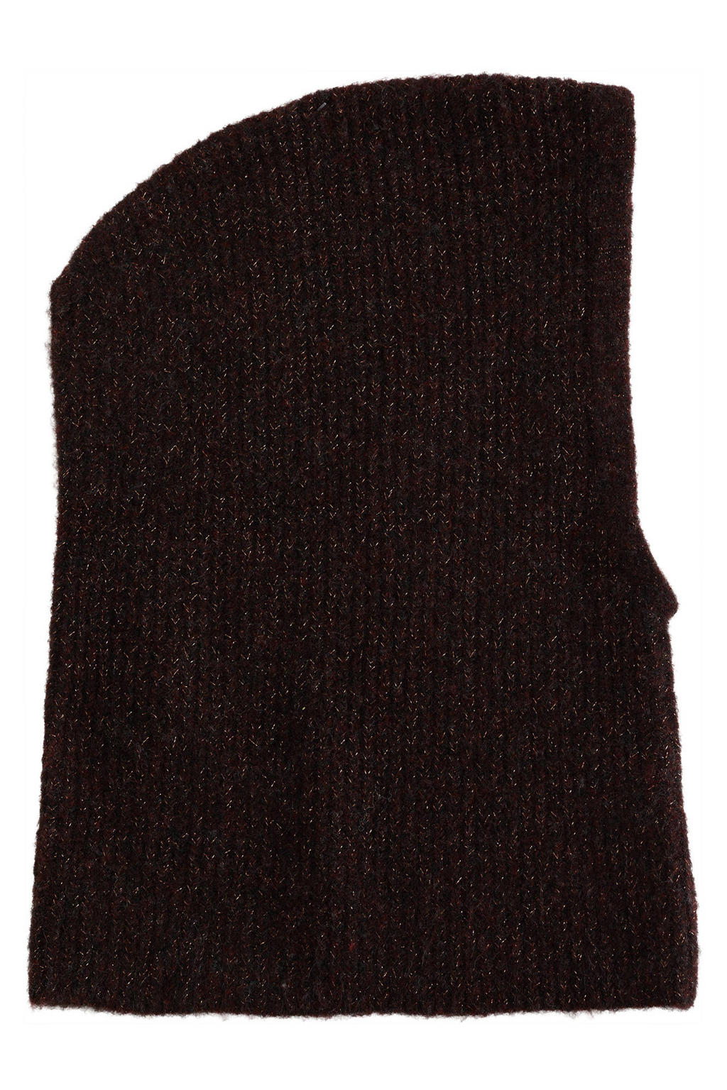 WE Fashion gebreide balaclava met lurex - donkerbruin